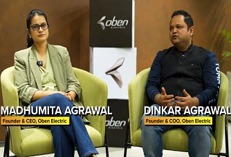 Madhumita Agrawal (CEO) and Dinkar Agrawal (COO), Oben Electric 